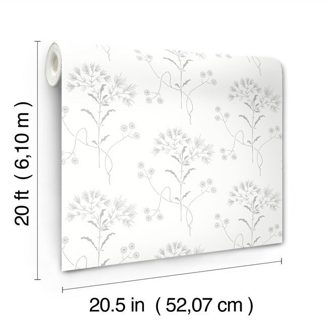 Magnolia Home Wildflower Peel & Stick Wallpaper - Gray