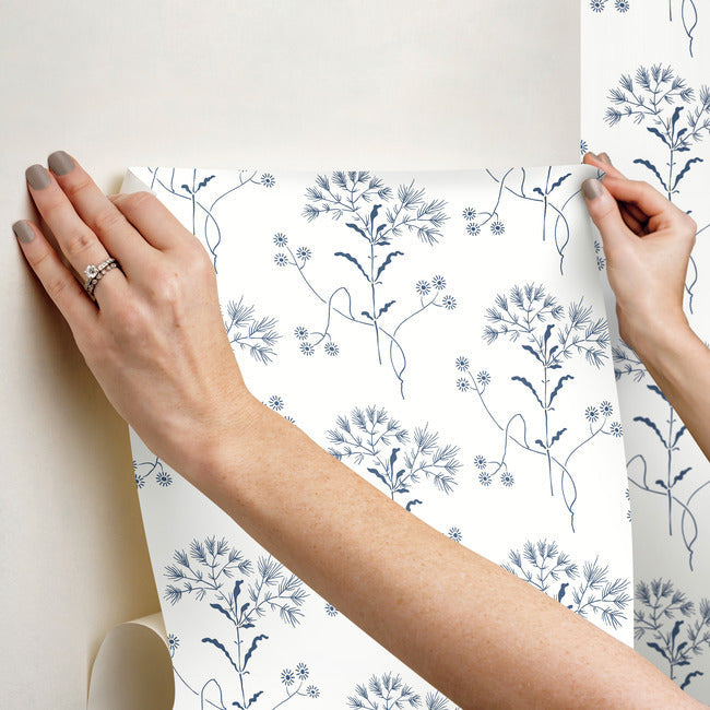 Magnolia Home Wildflower Peel & Stick Wallpaper - Navy