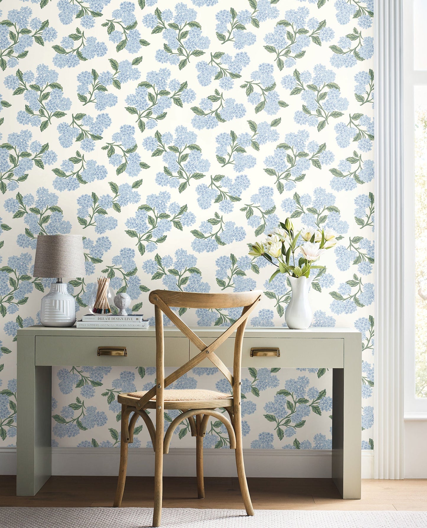 Rifle Paper Co Hydrangea Peel & Stick Wallpaper - Blue & White