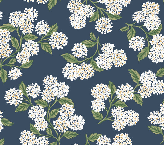 Rifle Paper Co Hydrangea Peel & Stick Wallpaper - Navy & White