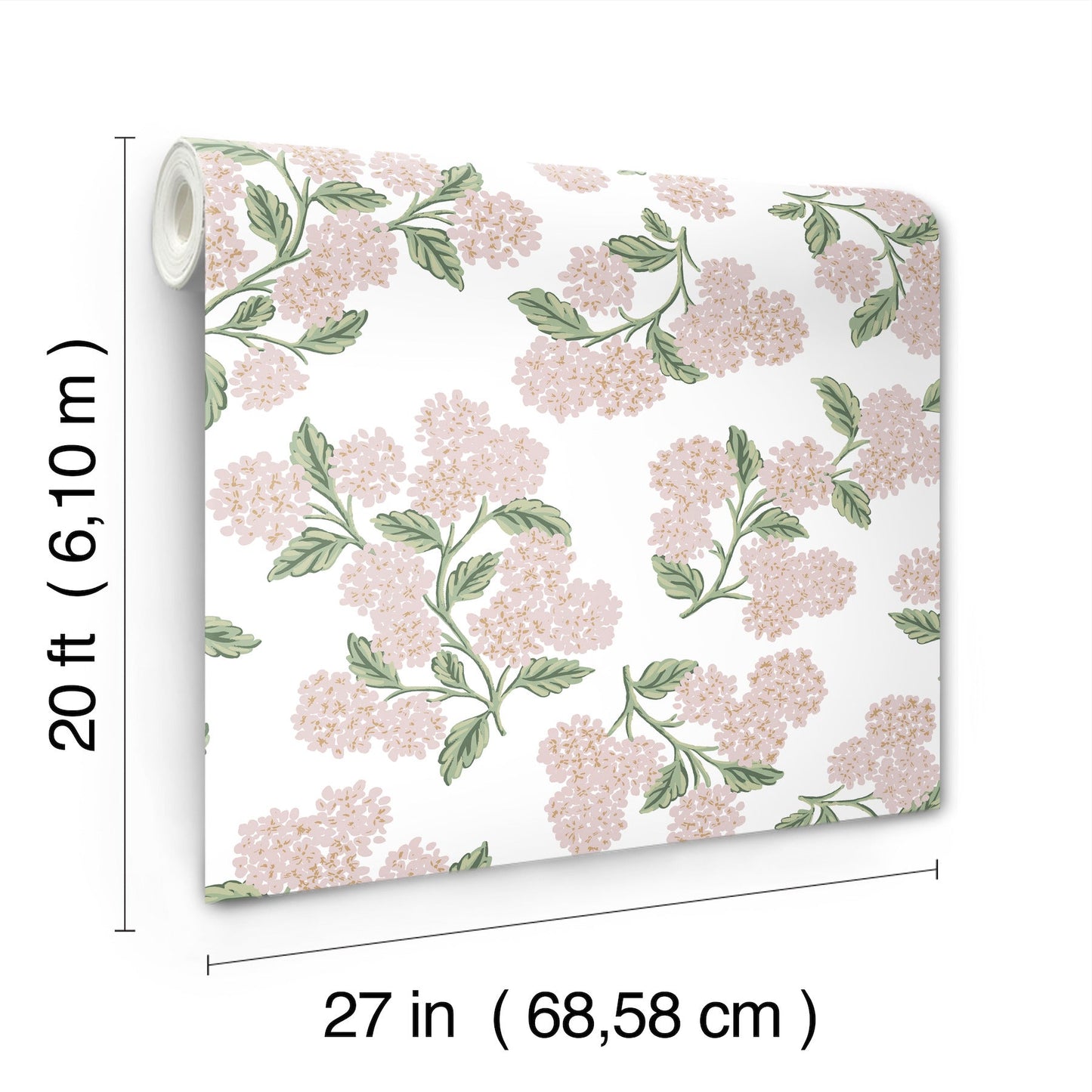 Rifle Paper Co Hydrangea Peel & Stick Wallpaper - Pink & White