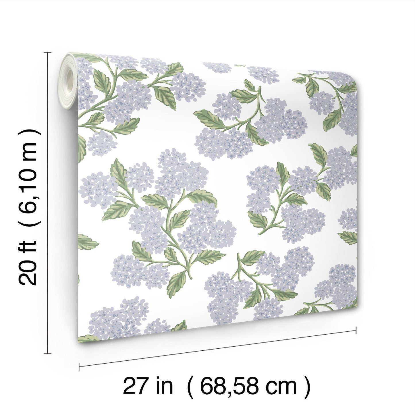 Rifle Paper Co Hydrangea Peel & Stick Wallpaper - Lilac & White