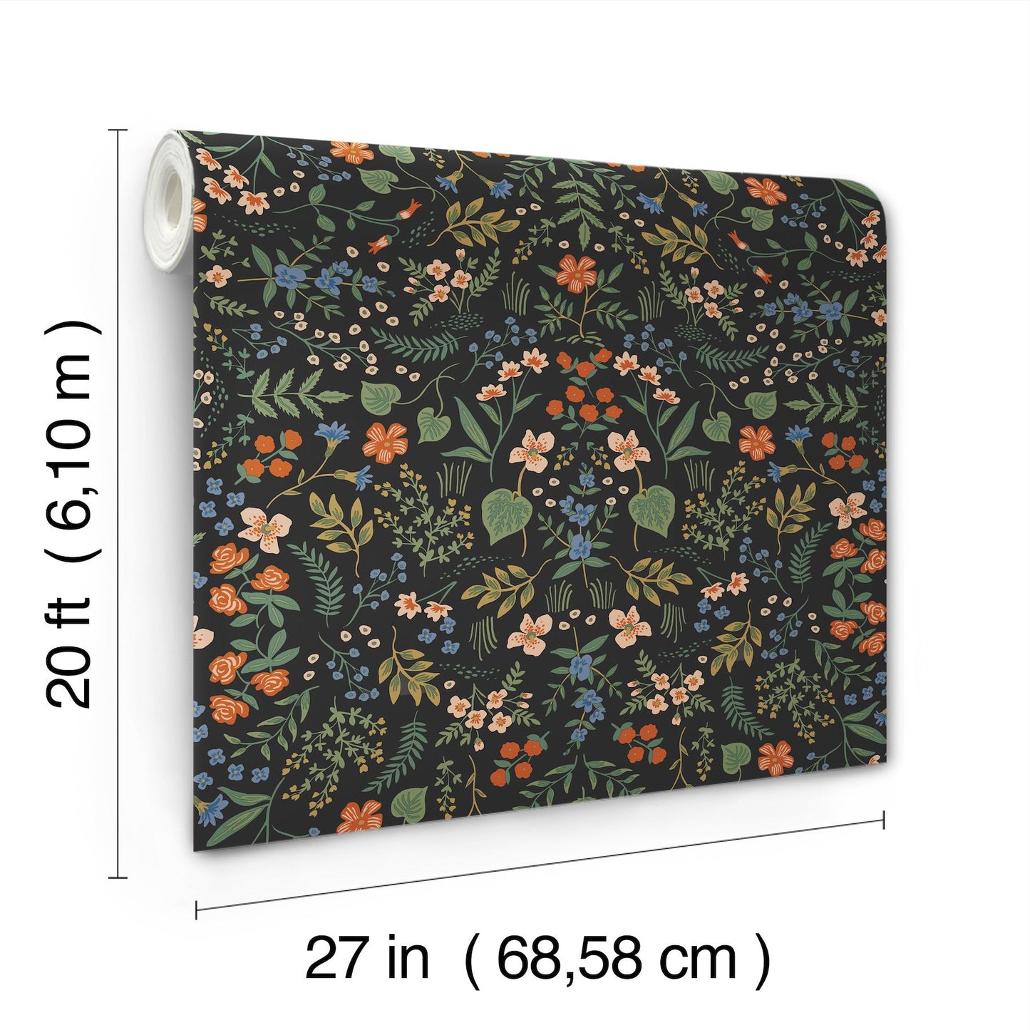 Rifle Paper Co Wildwood Peel & Stick Wallpaper - Black