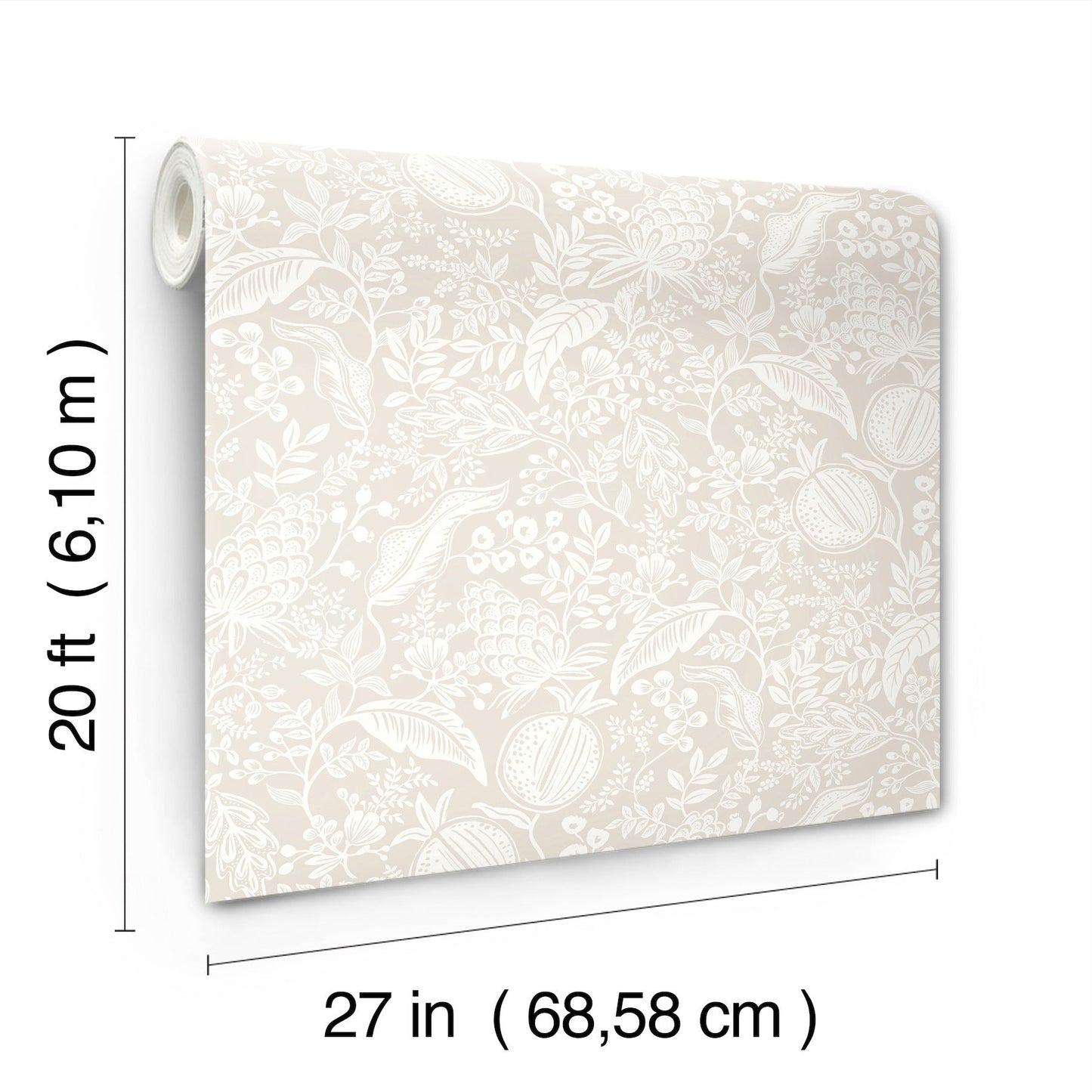 Rifle Paper Co Pomegranate Peel & Stick Wallpaper - Beige & White