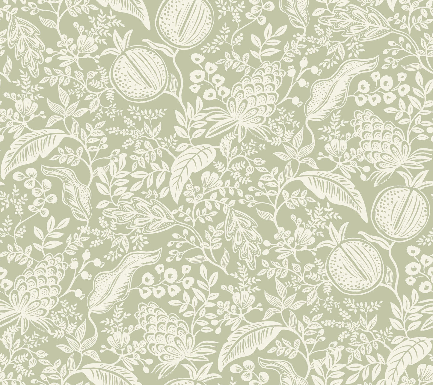 Rifle Paper Co Pomegranate Peel & Stick Wallpaper - Pistachio & White