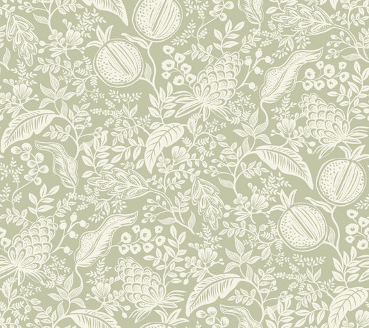 Rifle Paper Co Pomegranate Peel & Stick Wallpaper - Pistachio & White
