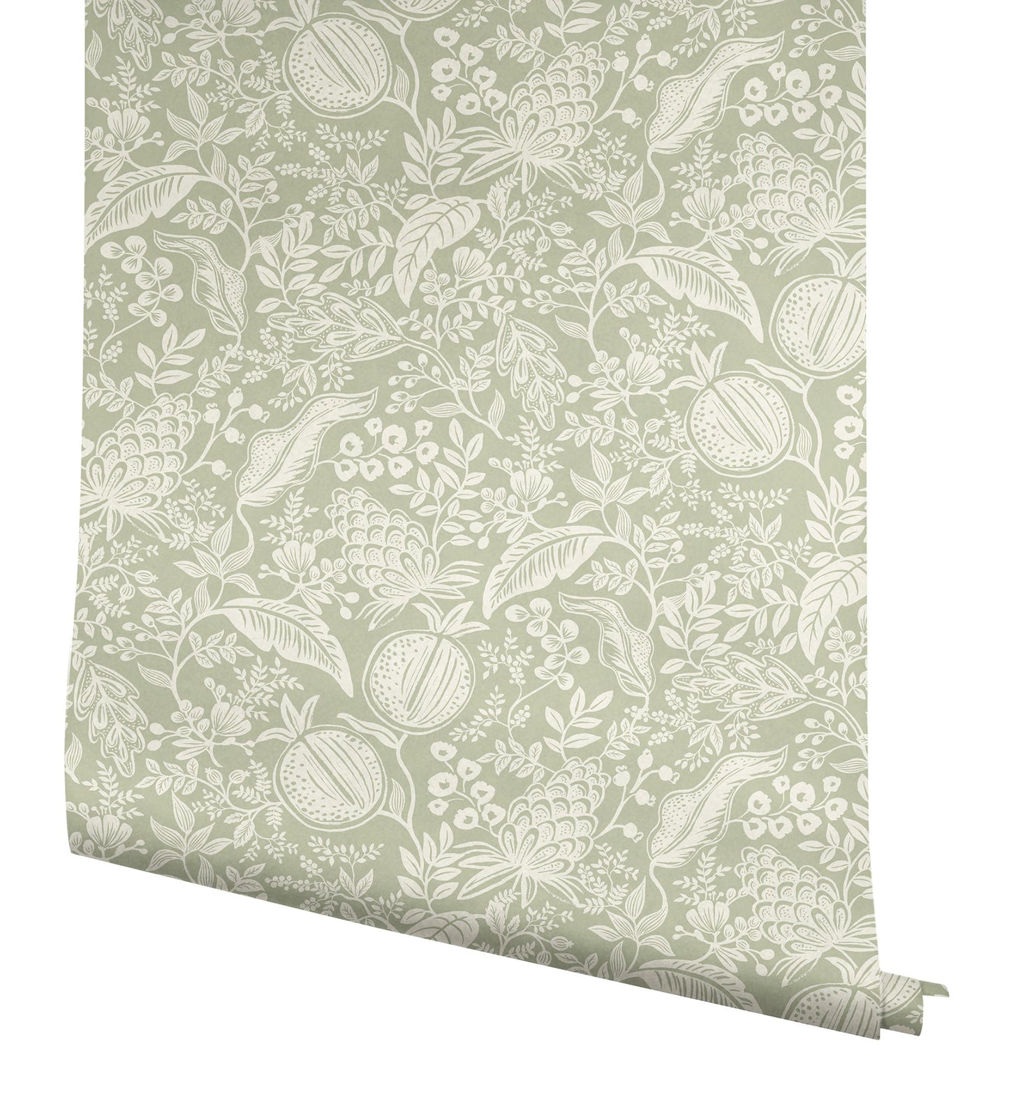 Rifle Paper Co Pomegranate Peel & Stick Wallpaper - Pistachio & White