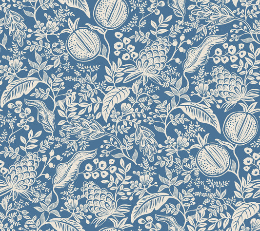 Rifle Paper Co Pomegranate Peel & Stick Wallpaper - Blue & Ivory
