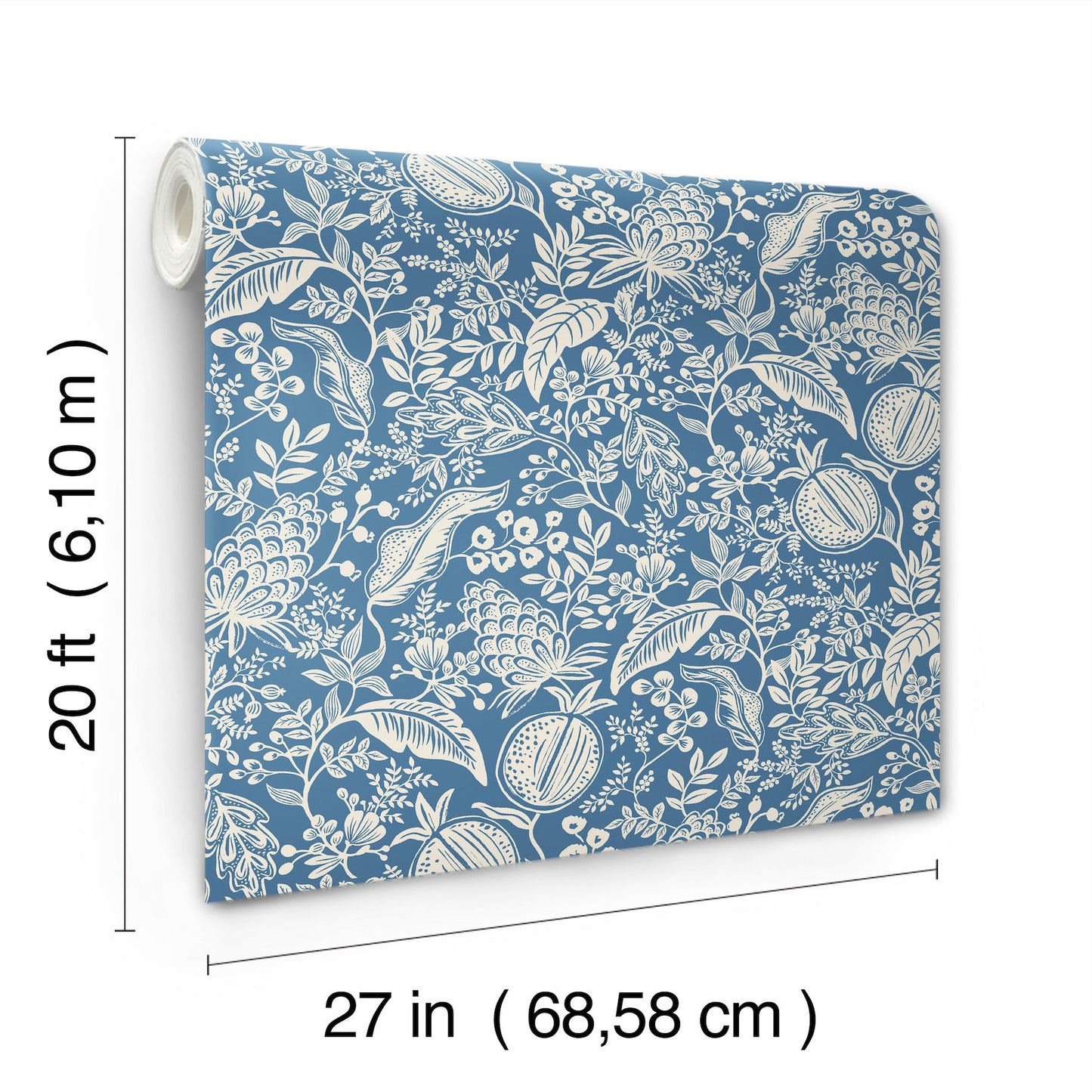Rifle Paper Co Pomegranate Peel & Stick Wallpaper - Blue & Ivory