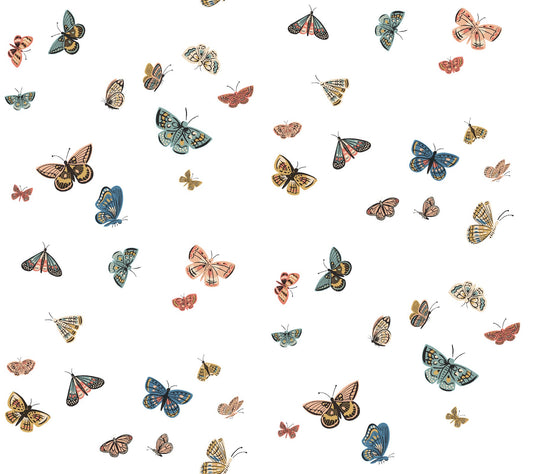 Rifle Paper Co Butterfly House Peel & Stick Wallpaper - White