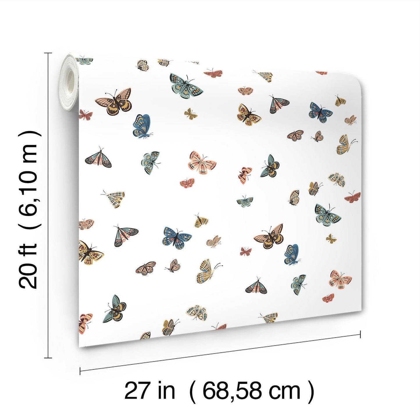 Rifle Paper Co Butterfly House Peel & Stick Wallpaper - White
