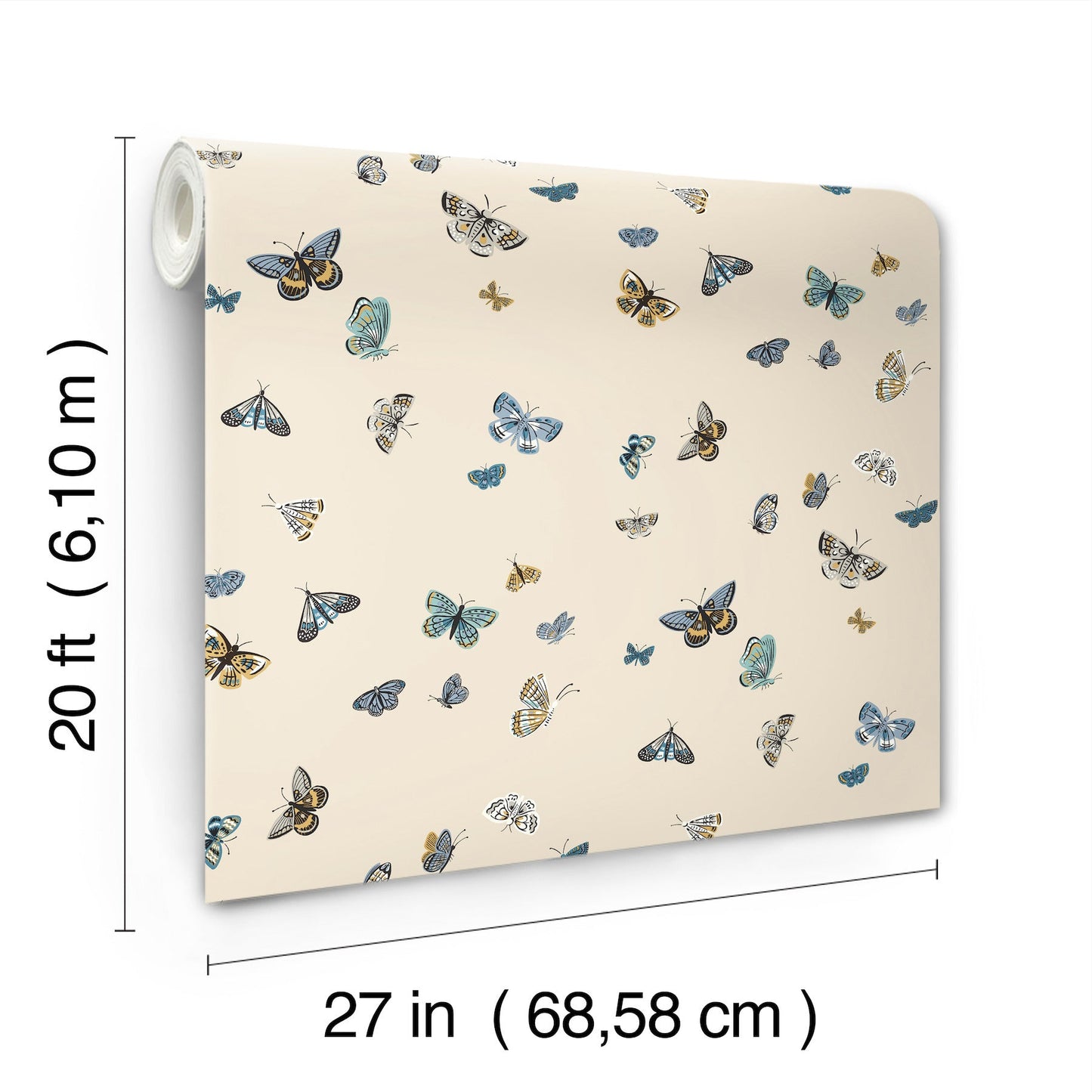Rifle Paper Co Butterfly House Peel & Stick Wallpaper - Linen