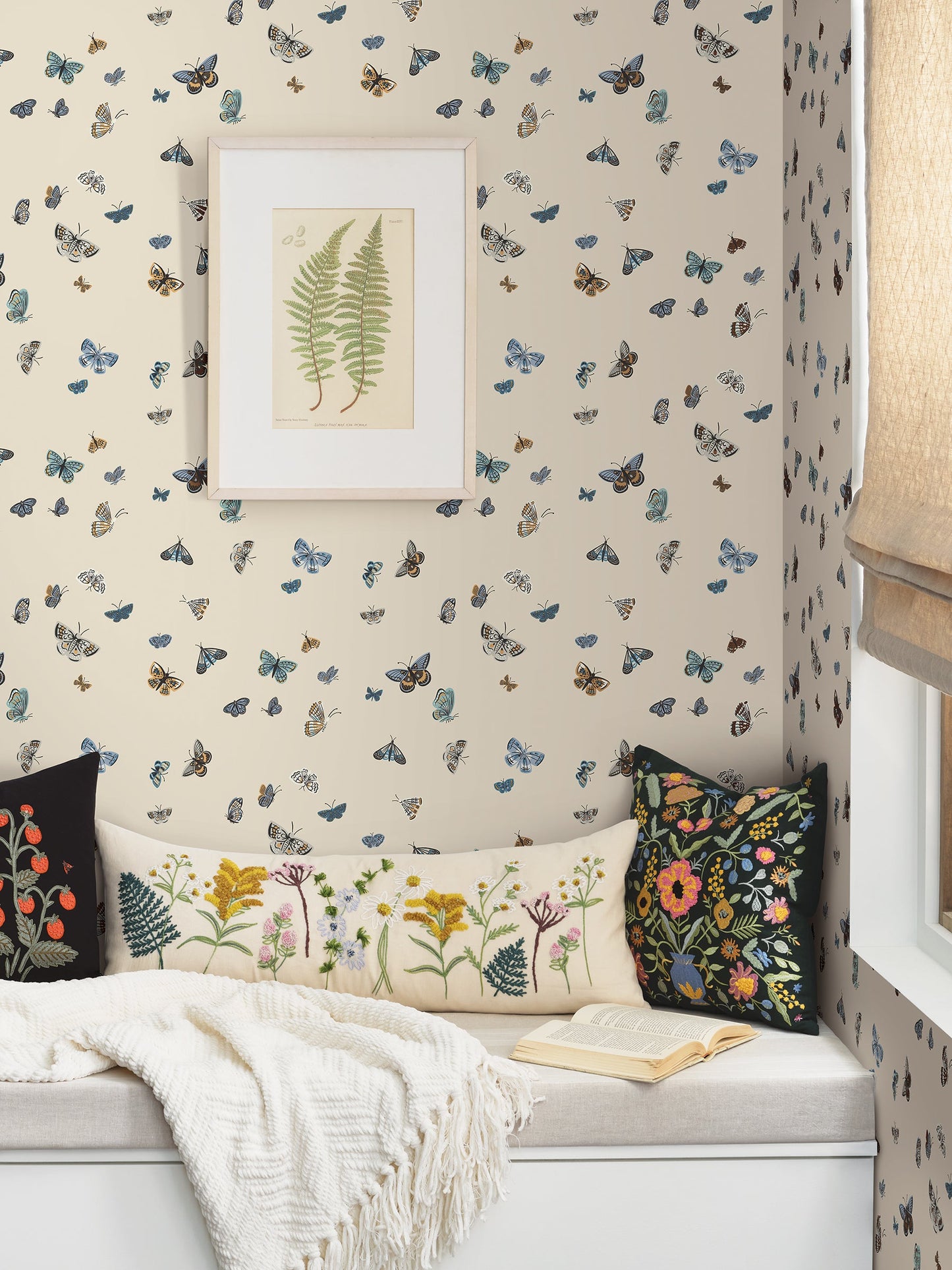 Rifle Paper Co Butterfly House Peel & Stick Wallpaper - Linen