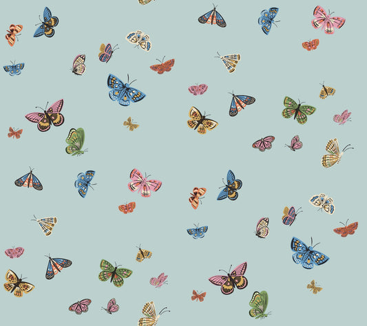 Rifle Paper Co Butterfly House Peel & Stick Wallpaper - Light Blue