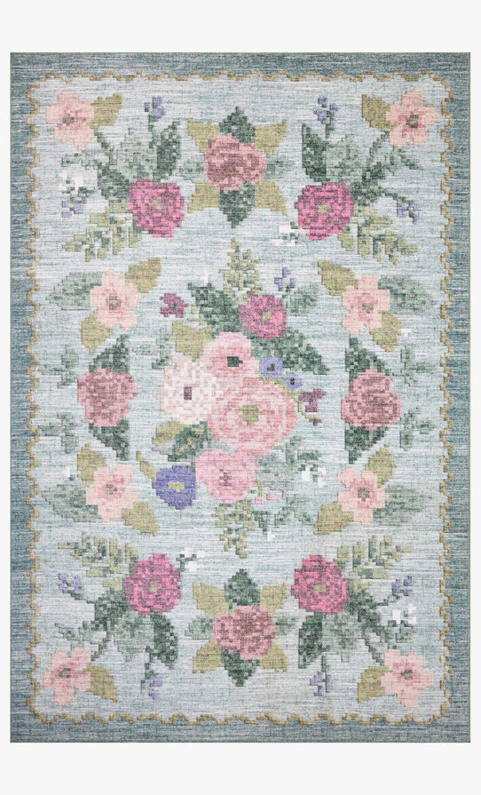 Rifle Paper Co x Loloi Rosa Rug - Antique Rose Sky