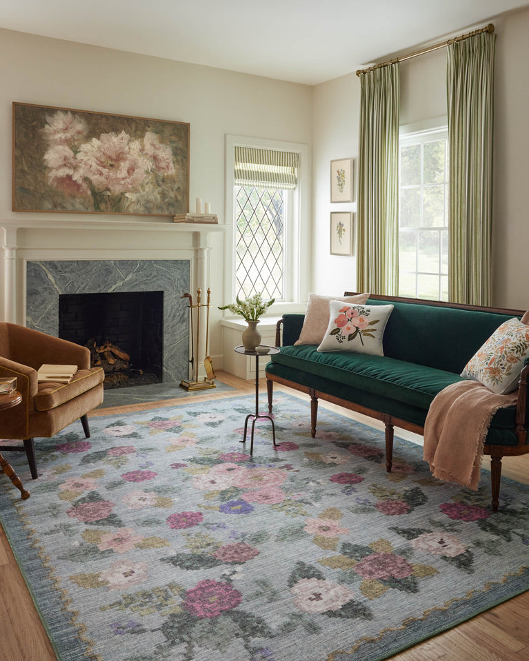 Rifle Paper Co x Loloi Rosa Rug - Antique Rose Sky