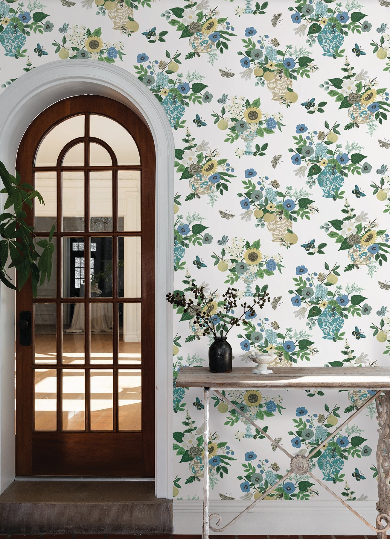 Rifle Paper Co Flower Studies Wallpaper - Blue Multi