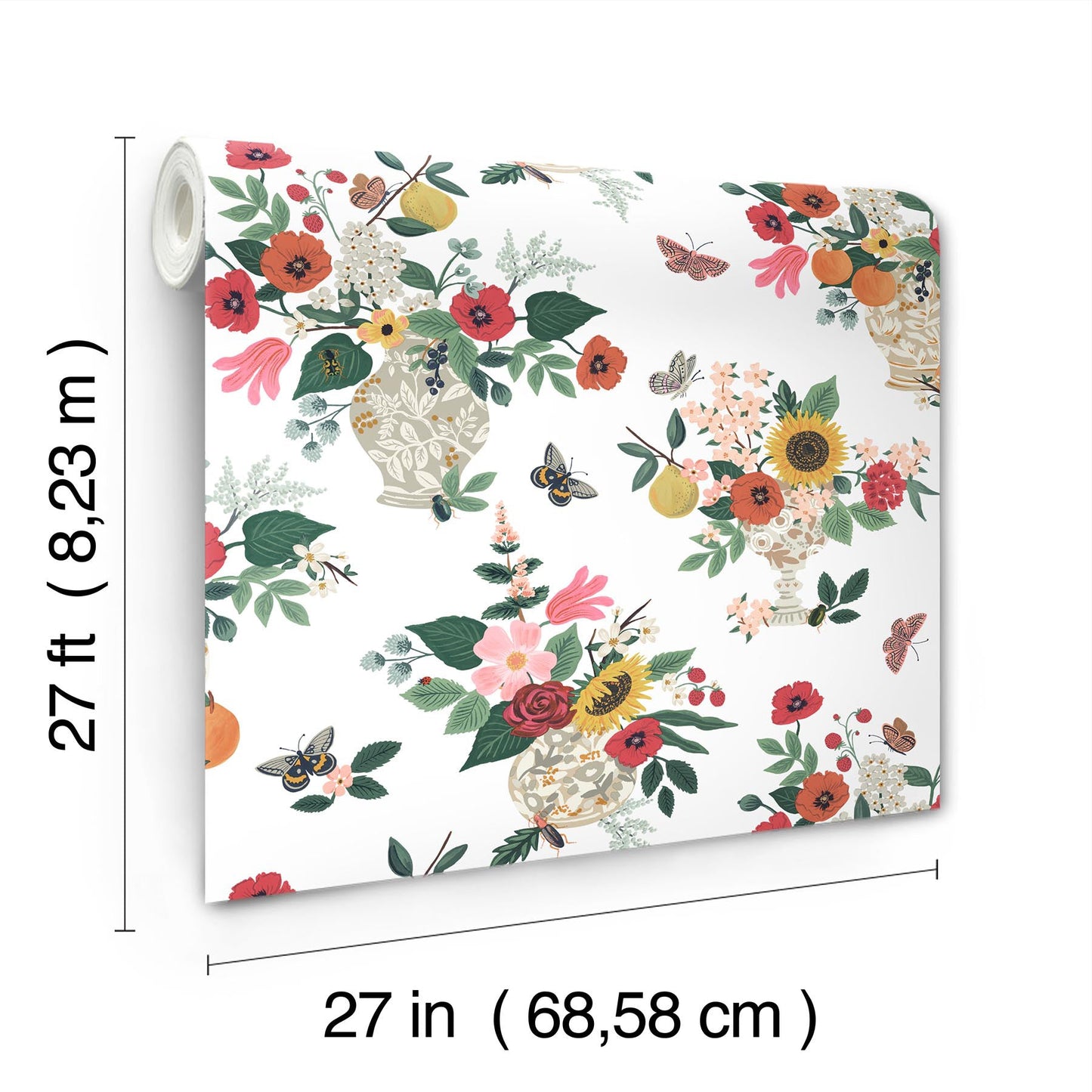 Rifle Paper Co Flower Studies Wallpaper - Rose Multi