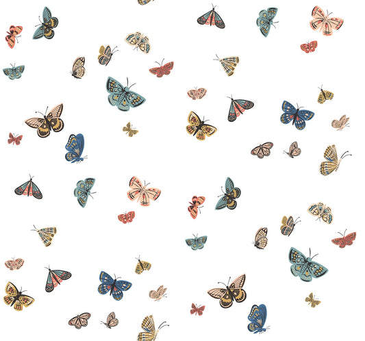 Rifle Paper Co Butterfly House Wallpaper - White