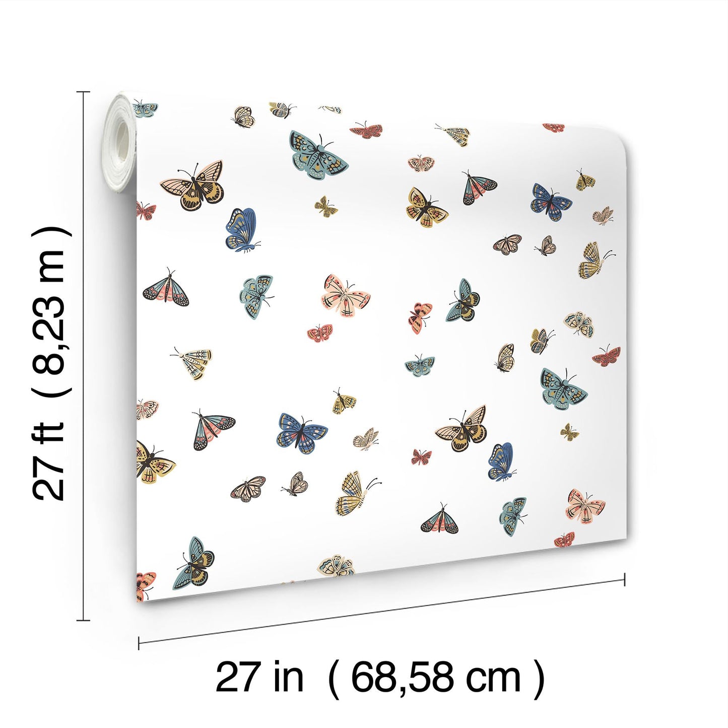 Rifle Paper Co Butterfly House Wallpaper - White