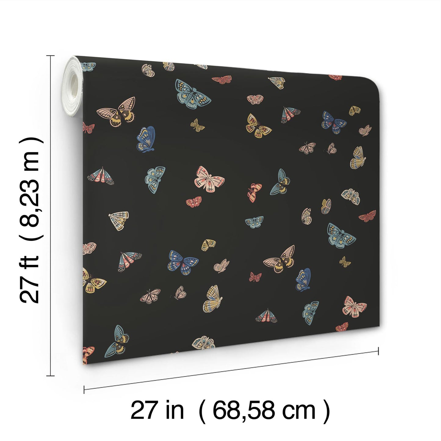 Rifle Paper Co Butterfly House Wallpaper - Black