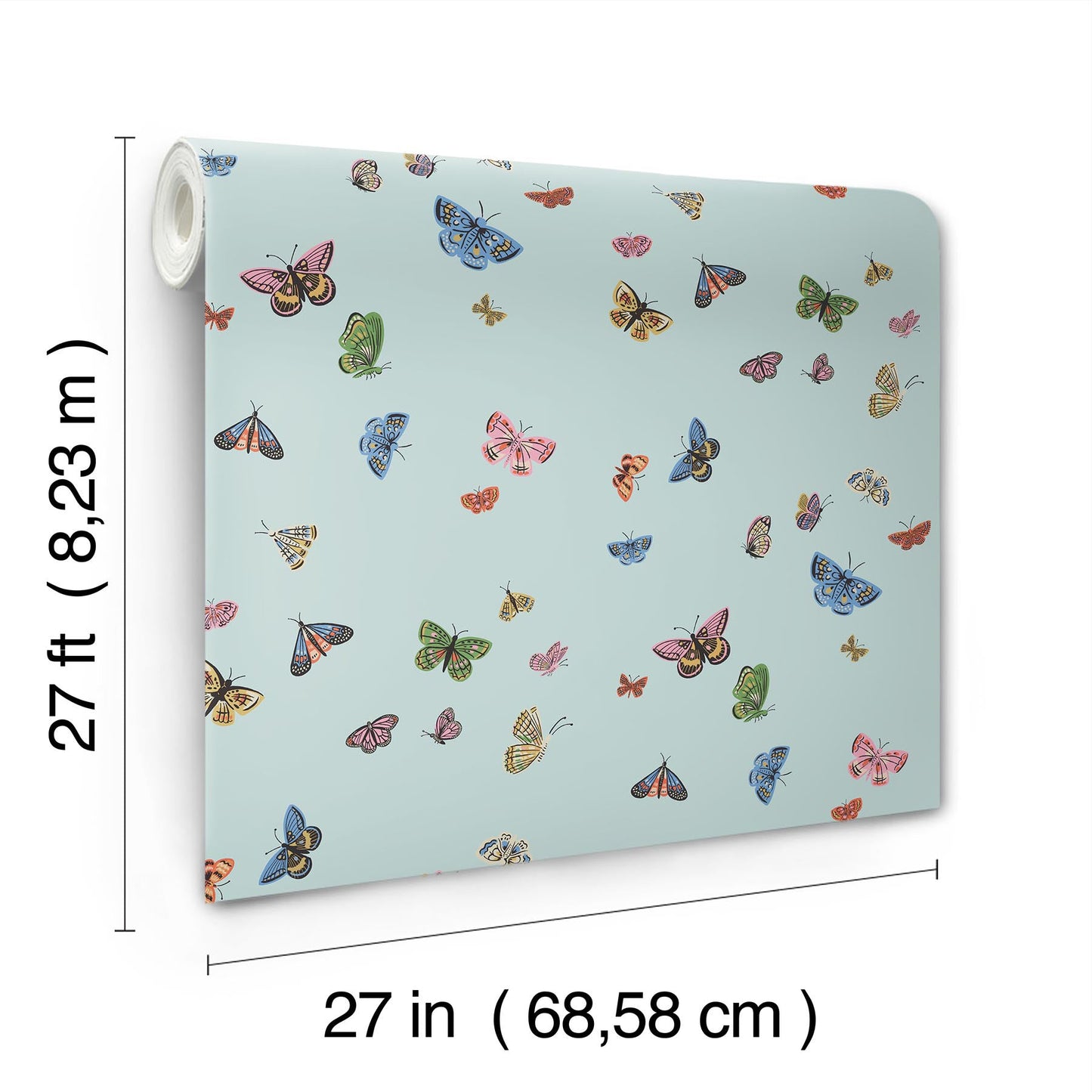 Rifle Paper Co Butterfly House Wallpaper - Light Blue