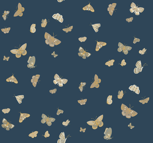 Rifle Paper Co Butterfly House Wallpaper - Navy