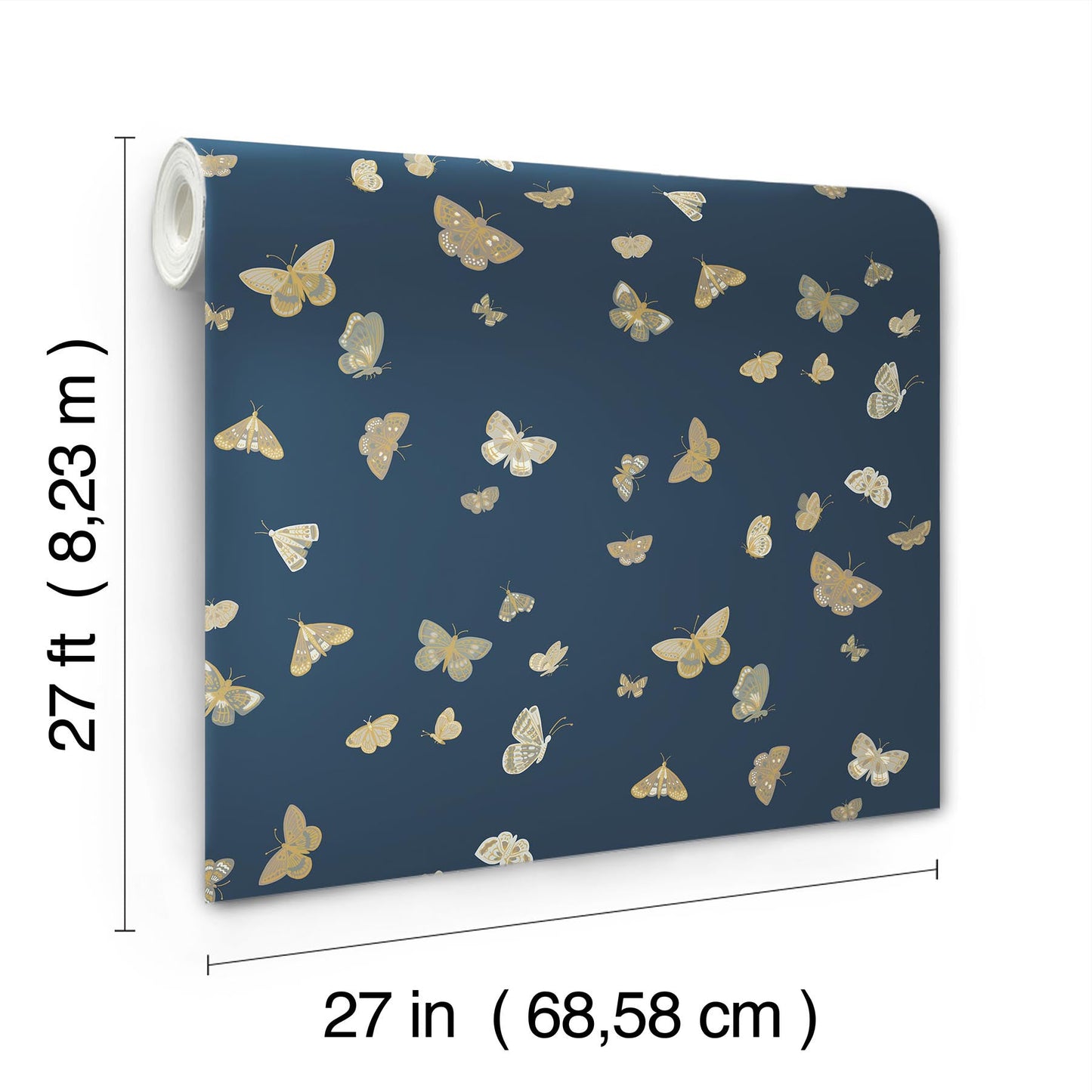 Rifle Paper Co Butterfly House Wallpaper - Navy