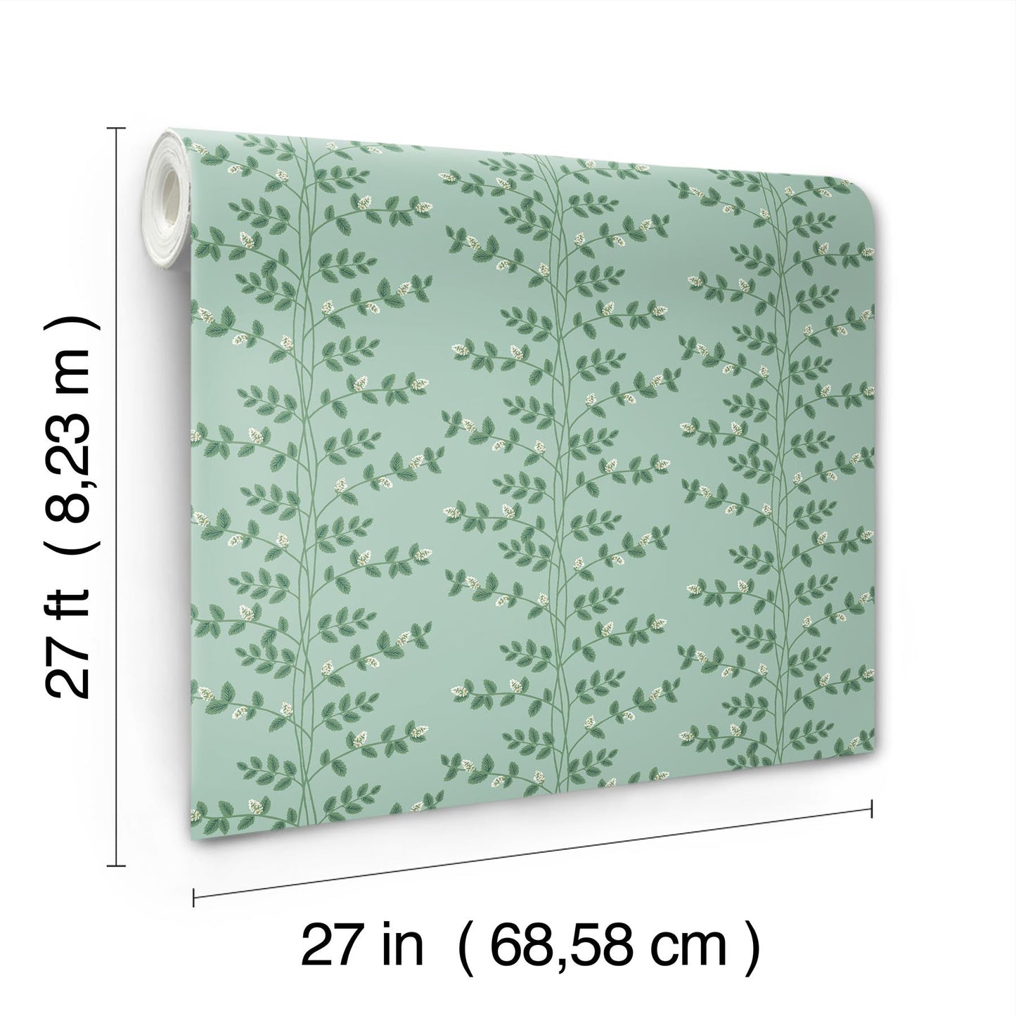 Rifle Paper Co Climbing Vine Wallpaper - Soft Teal