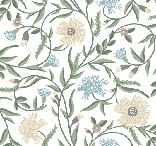 Rifle Paper Co Aster Wallpaper - White