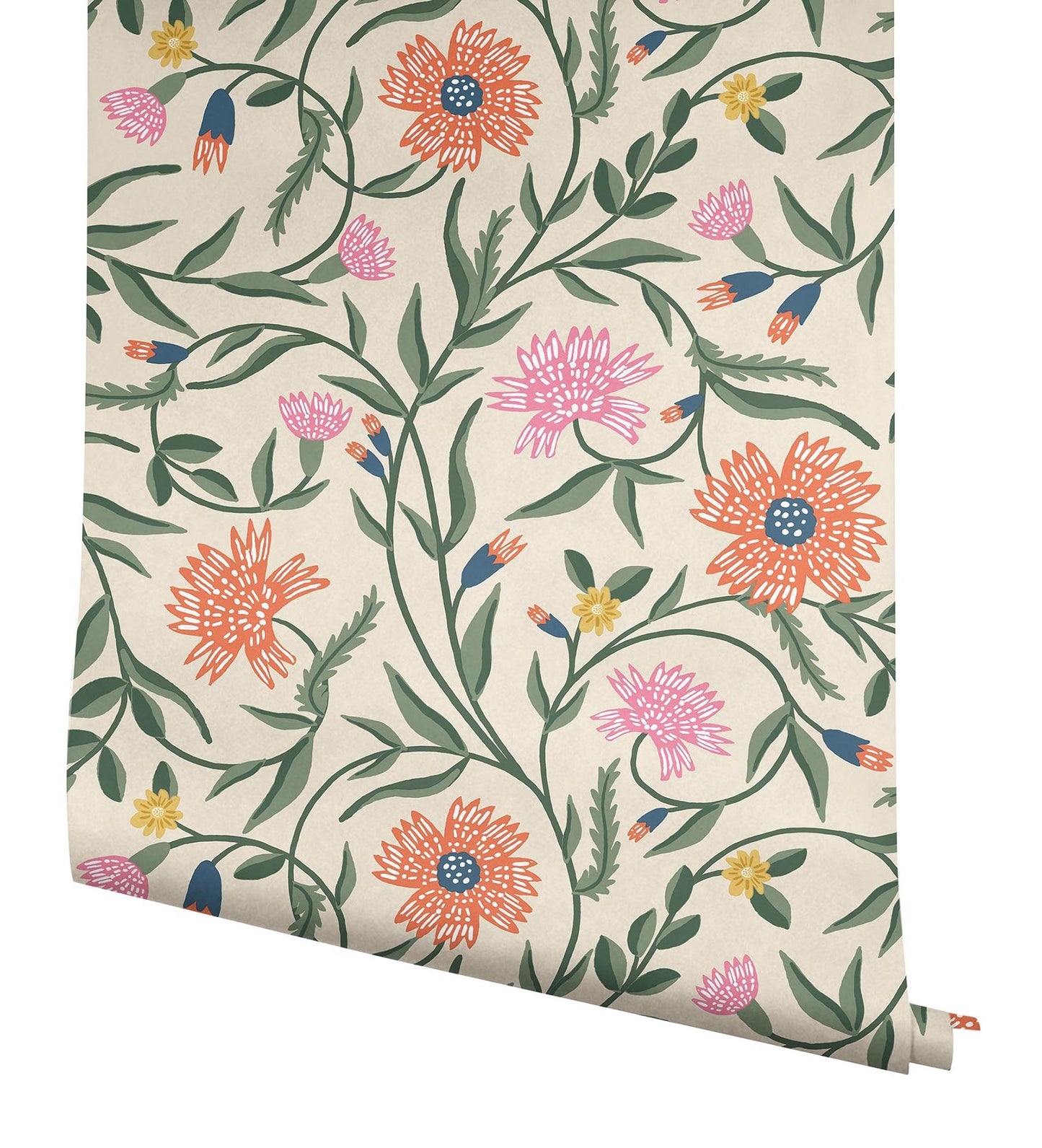 Rifle Paper Co Aster Wallpaper - Linen & Coral