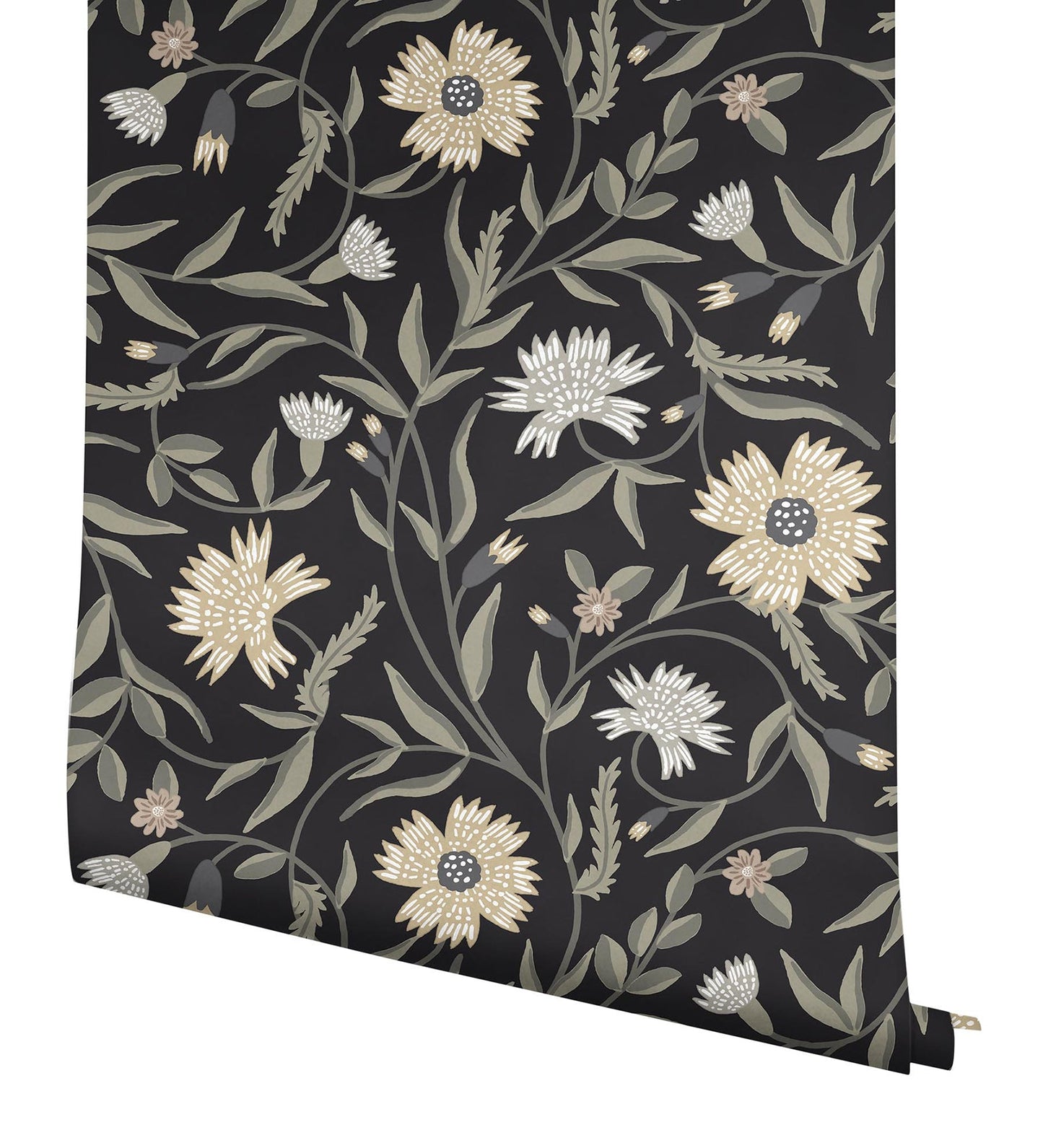 Rifle Paper Co Aster Wallpaper - Black