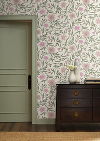 Rifle Paper Co Aster Wallpaper - Linen & Rose