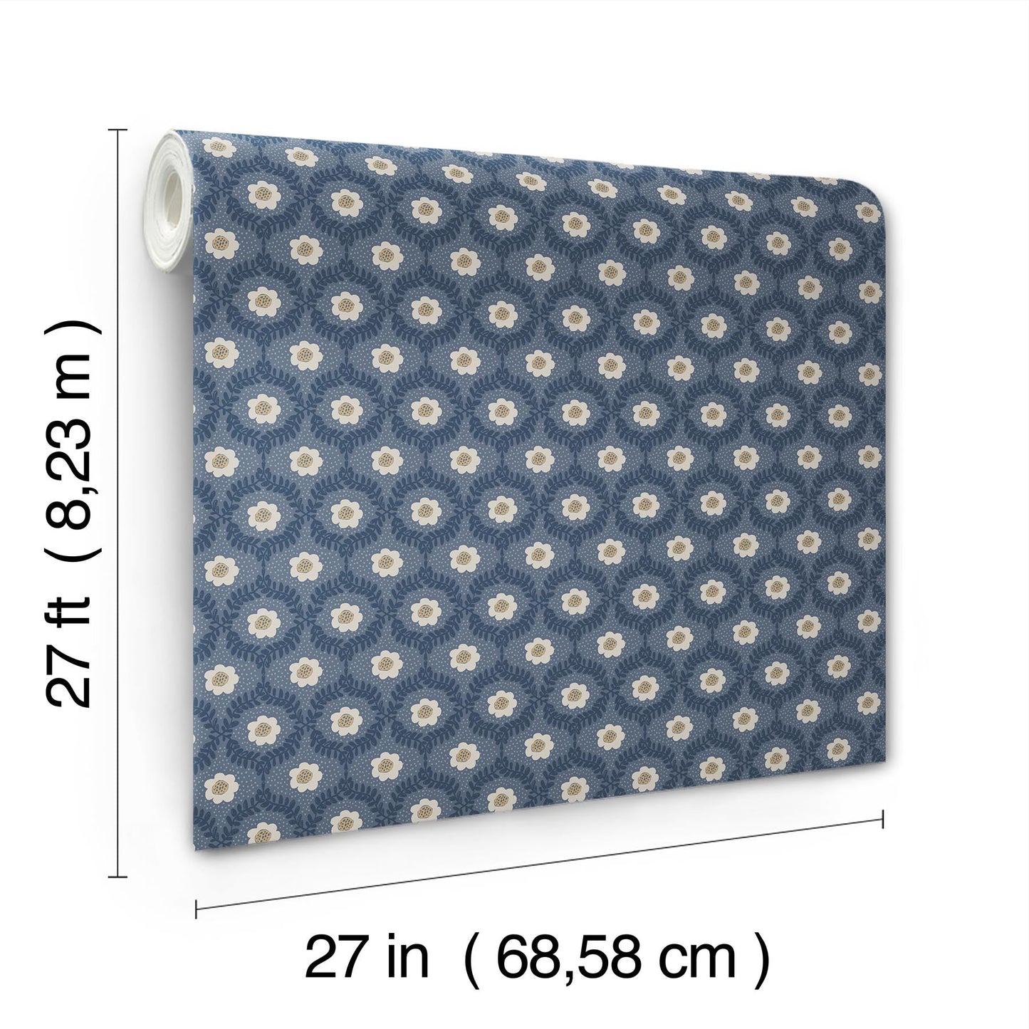 Rifle Paper Co Emma Wallpaper - Navy