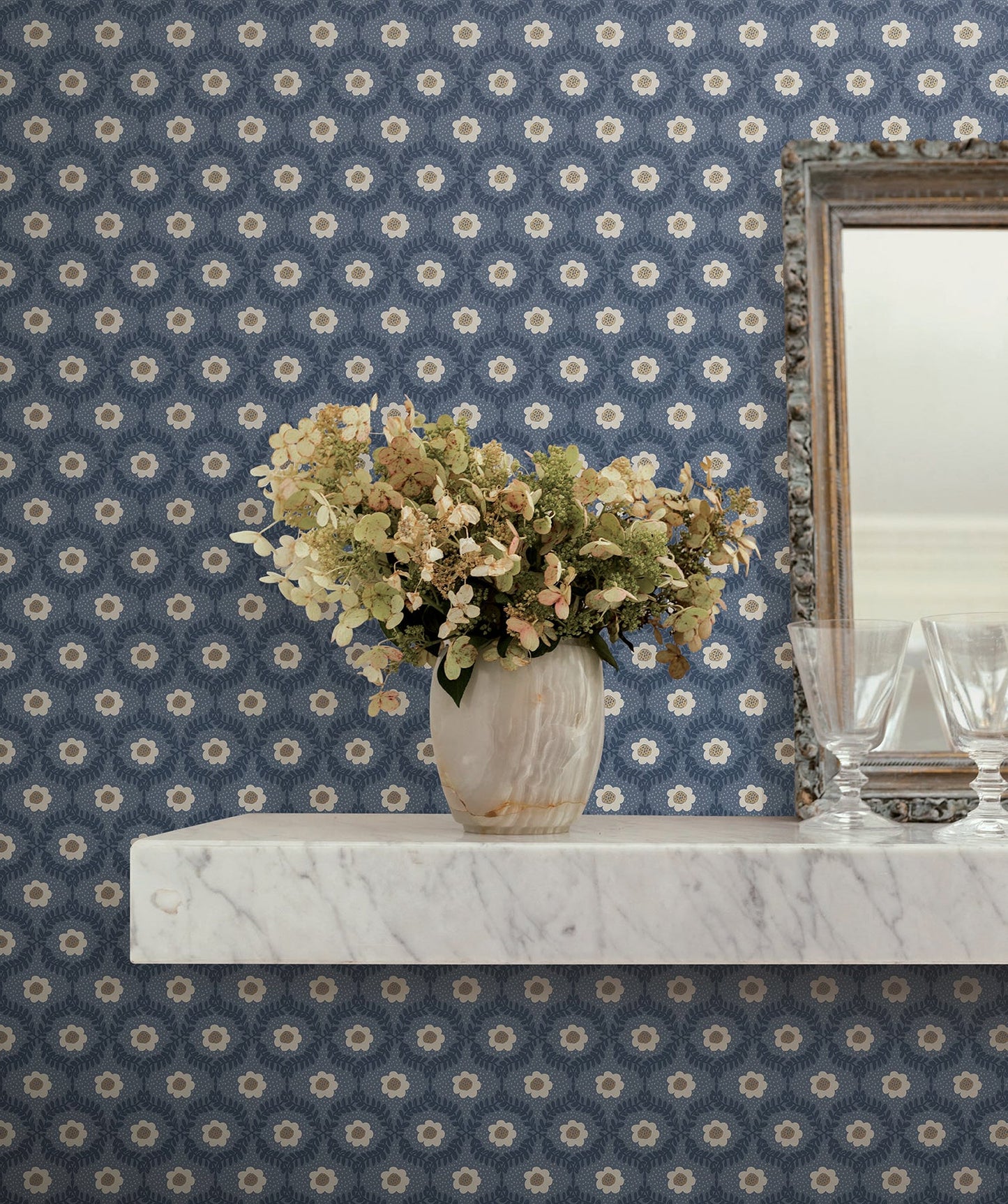 Rifle Paper Co Emma Wallpaper - Navy