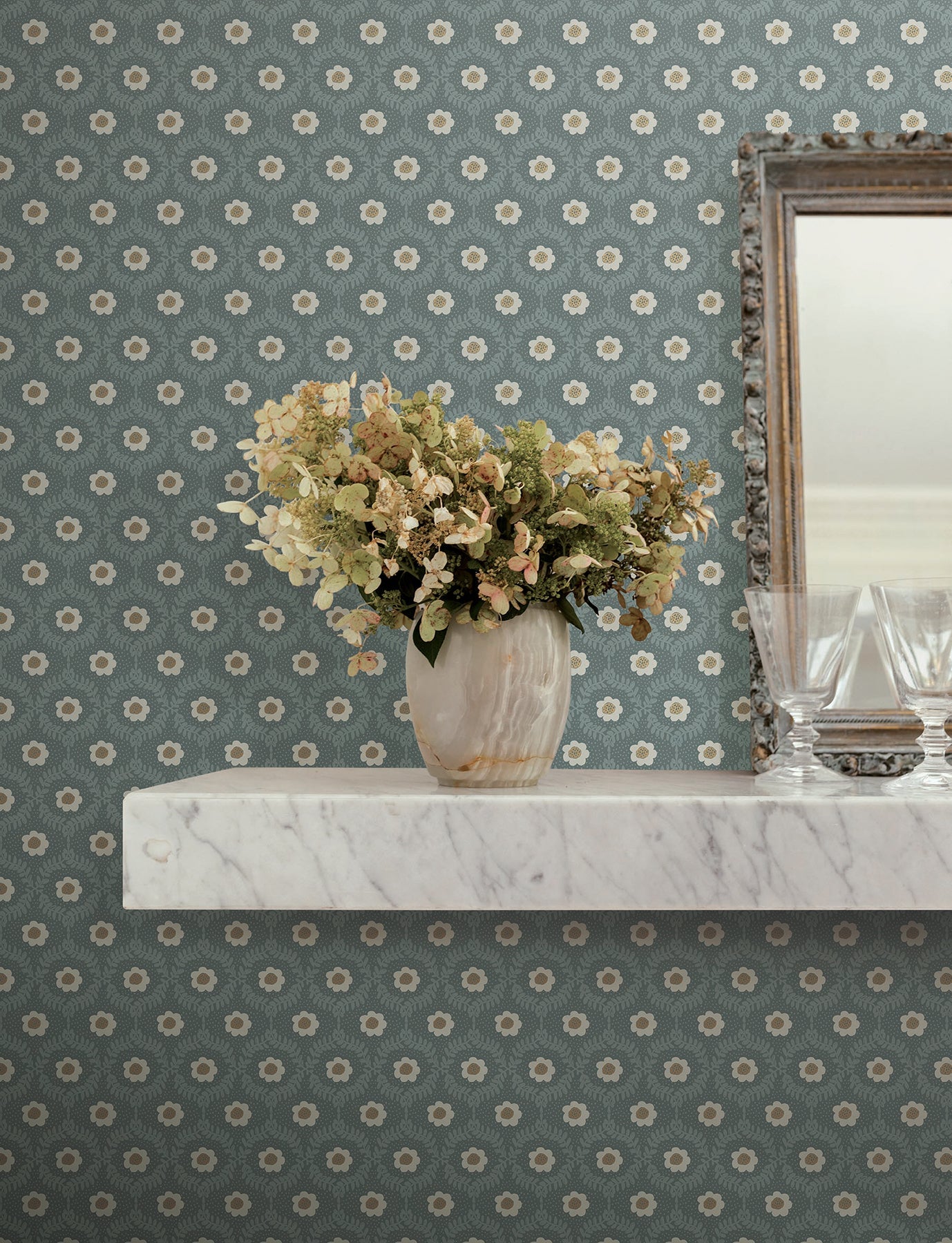 Rifle Paper Co Emma Wallpaper - Slate