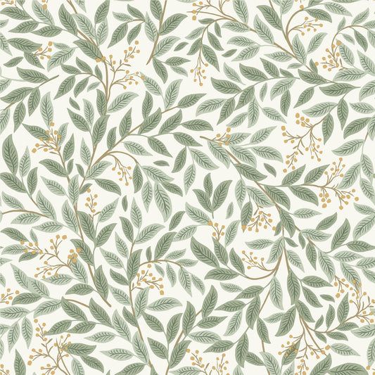 Rifle Paper Co Willowberry Wallpaper - Sage & White