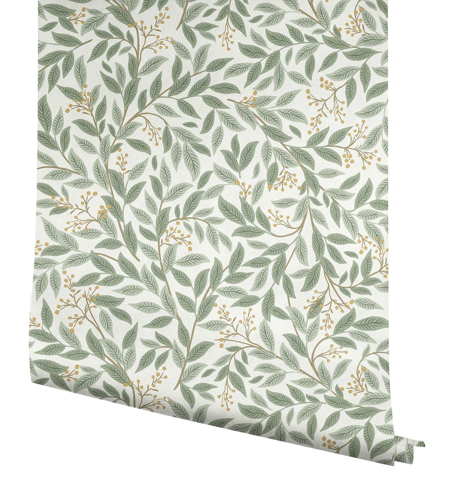Rifle Paper Co Willowberry Wallpaper - Sage & White