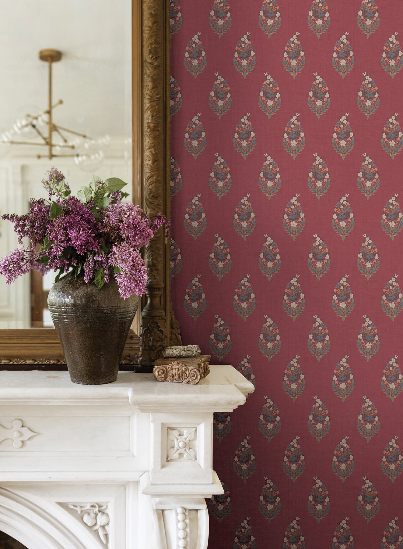 Rifle Paper Co Paisley Wallpaper - Burgundy