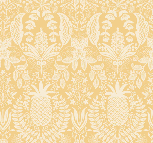 Rifle Paper Co Pineapple Damask Wallpaper - Yellow