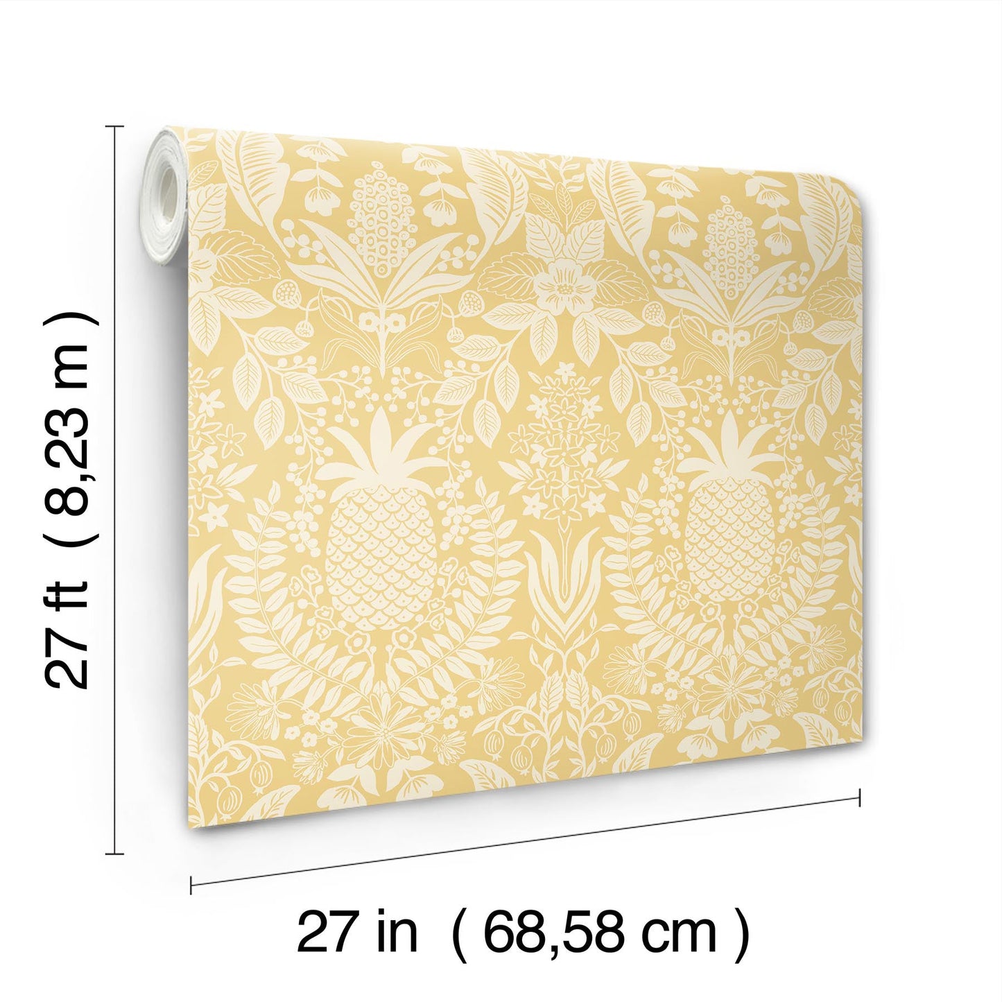 Rifle Paper Co Pineapple Damask Wallpaper - Yellow