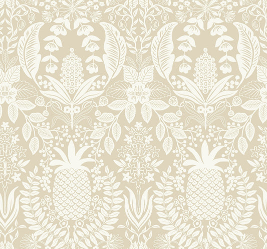 Rifle Paper Co Pineapple Damask Wallpaper - Linen