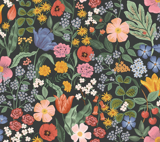Rifle Paper Co Blossom Wallpaper - Black