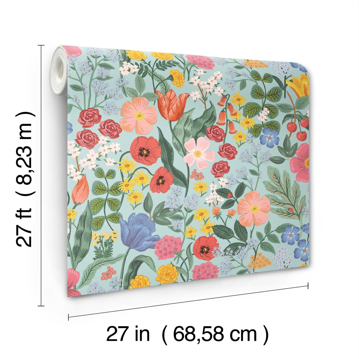 Rifle Paper Co Blossom Wallpaper - Light Blue