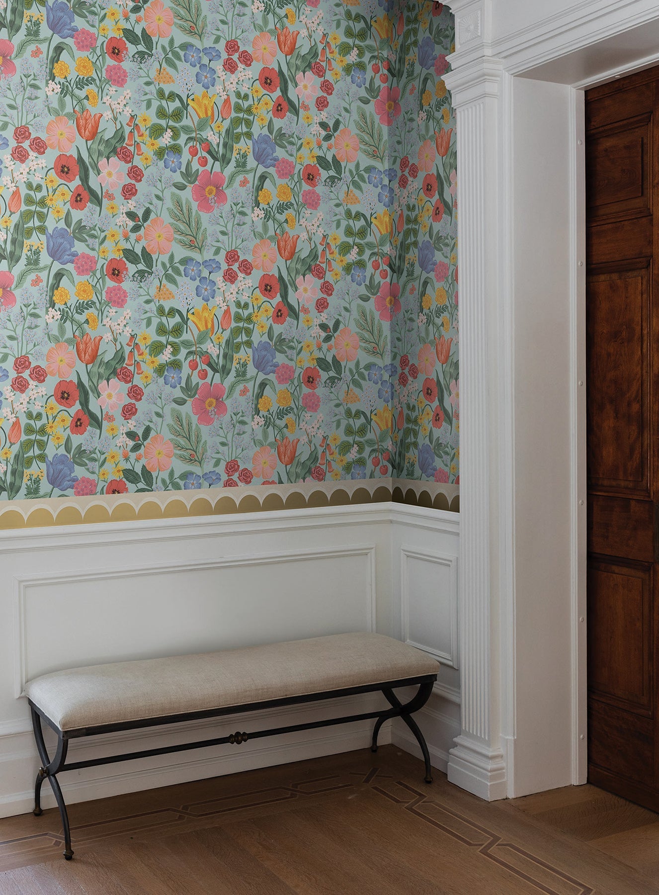 Rifle Paper Co Blossom Wallpaper - Light Blue