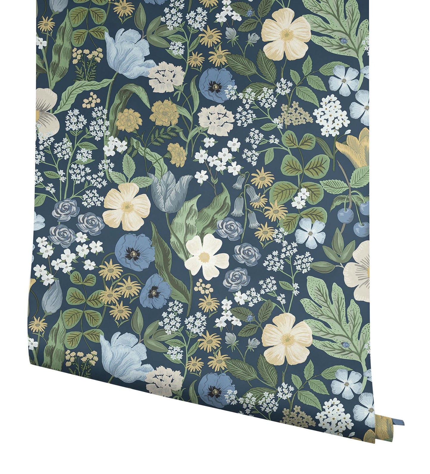 Rifle Paper Co Blossom Wallpaper - Navy