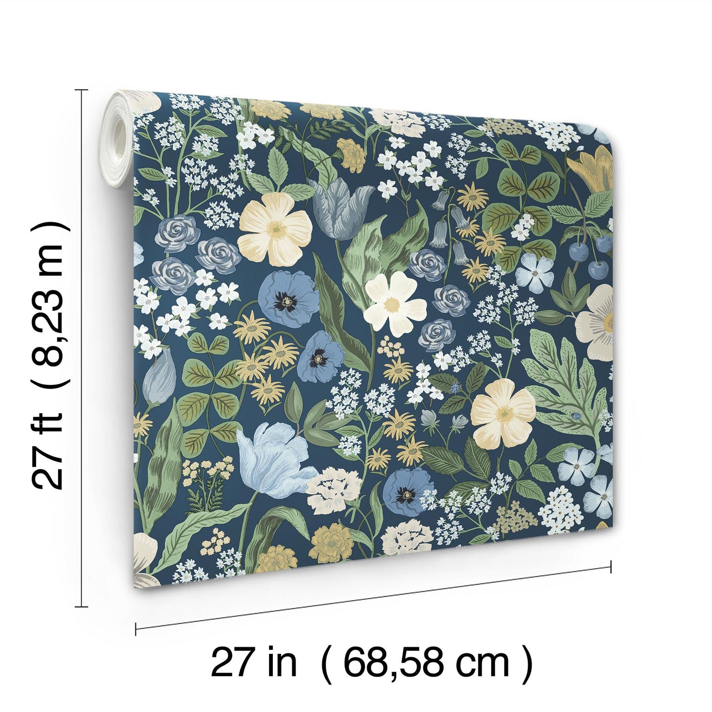 Rifle Paper Co Blossom Wallpaper - Navy