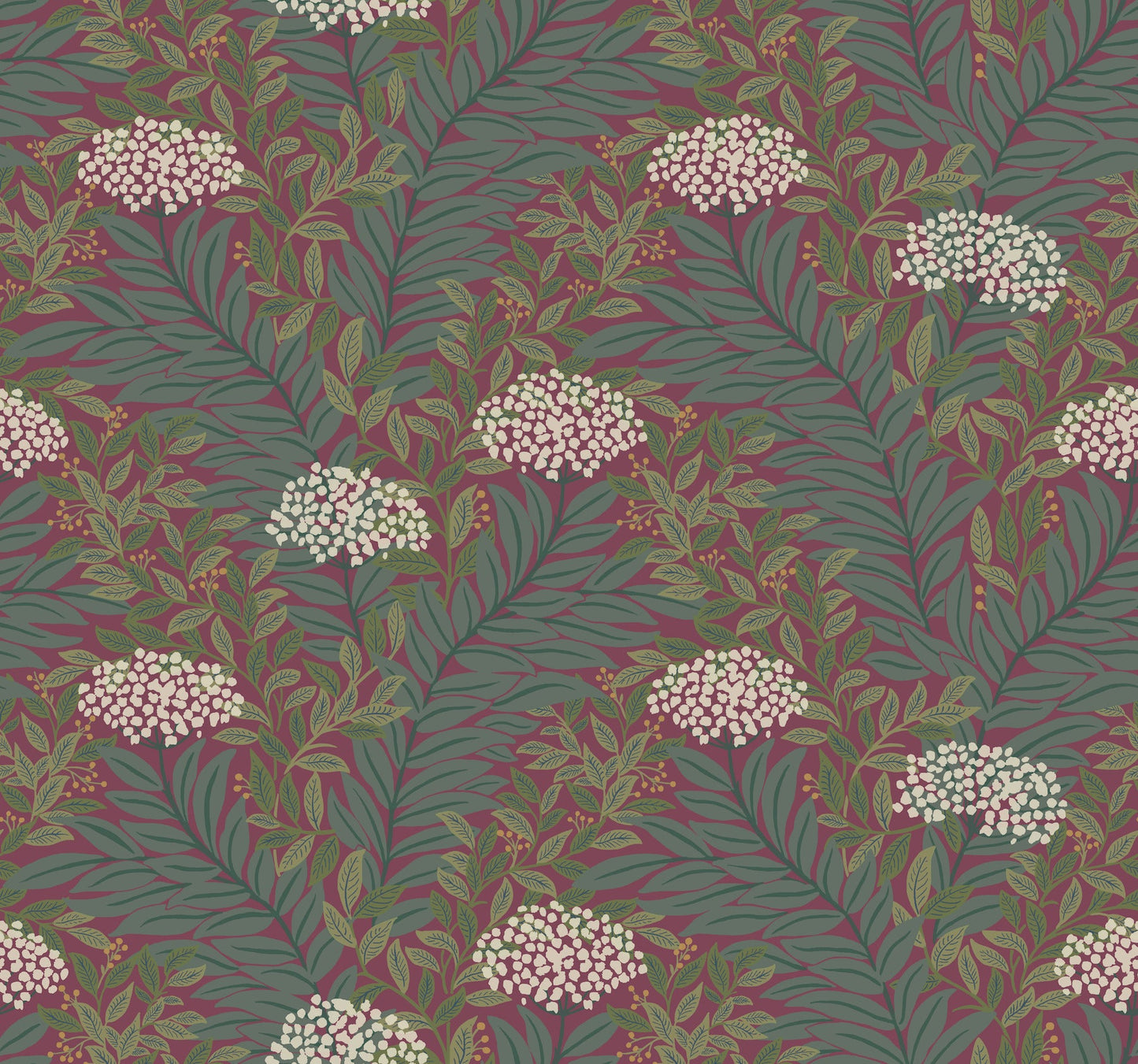 Rifle Paper Co Highgrove Wallpaper - Burgundy