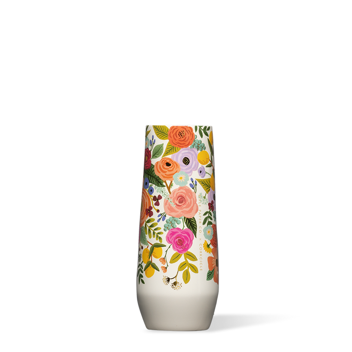 Rifle Paper Co x Corkcicle Stemless Flute - Garden Party Cream