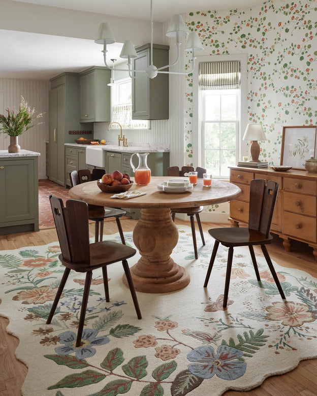 Rifle Paper Co x Loloi Silhouette Rug - Strawberry Fields Cream